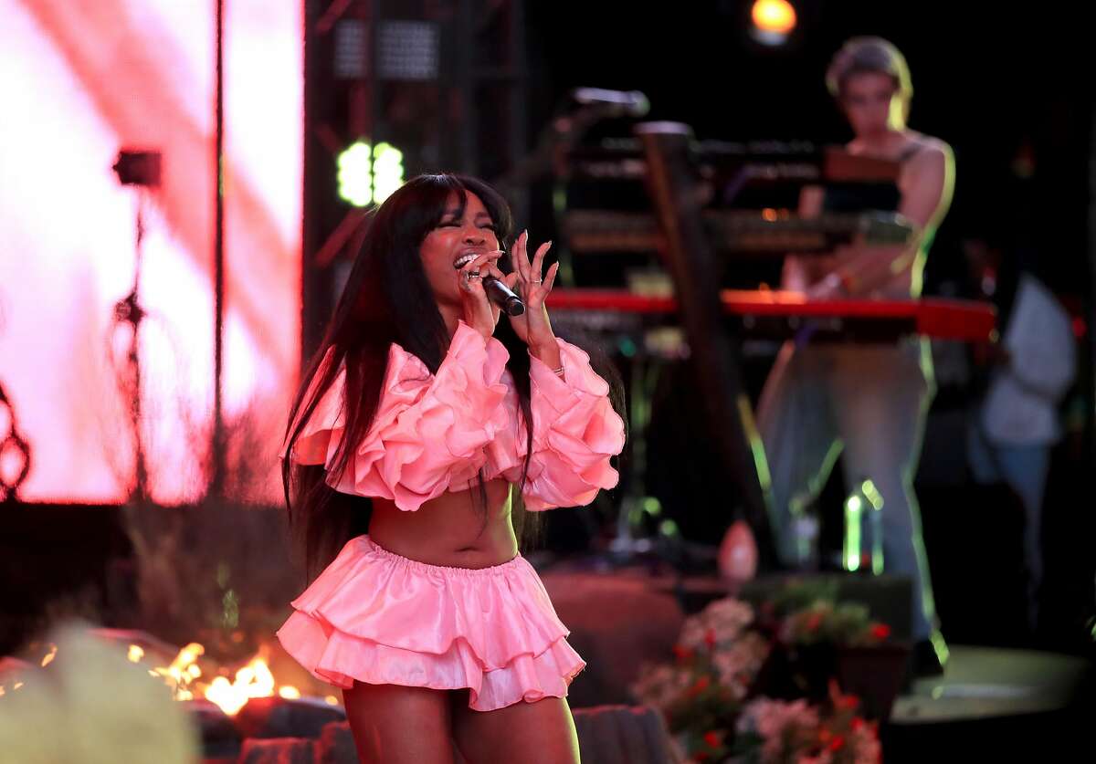 SZA performs on stage during the 2018 Coachella Valley Music and Arts Festival at Empire Polo Field on April 13, 2018 in Indio, California.