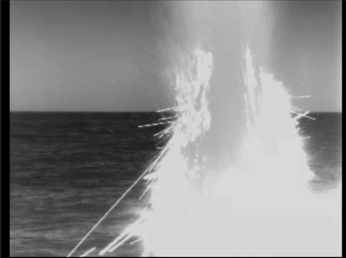 In this image from video provided by the U.S. Navy, a U.S. fast-attack submarine launches a tomahawk missile on April 14, 2014, from the Mediterranean Sea as part of a U.S.-led military operation in retaliation for Syria using chemical weapons on April 7. President Donald Trump declared "Mission Accomplished" for a U.S.-led allied missile attack on Syria's chemical weapons program, but the Pentagon said the pummeling of three chemical-related facilities left enough others intact to enable the Assad government to use banned weapons against civilians if it chooses.(U.S. Navy via AP)