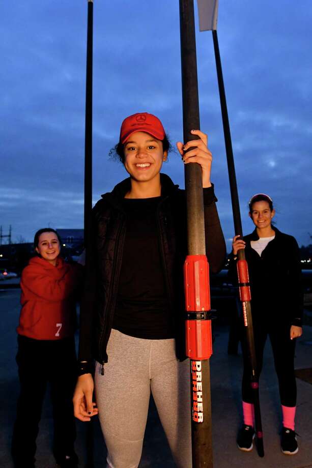 left, and katarina kern from greenwich, right, as they pose