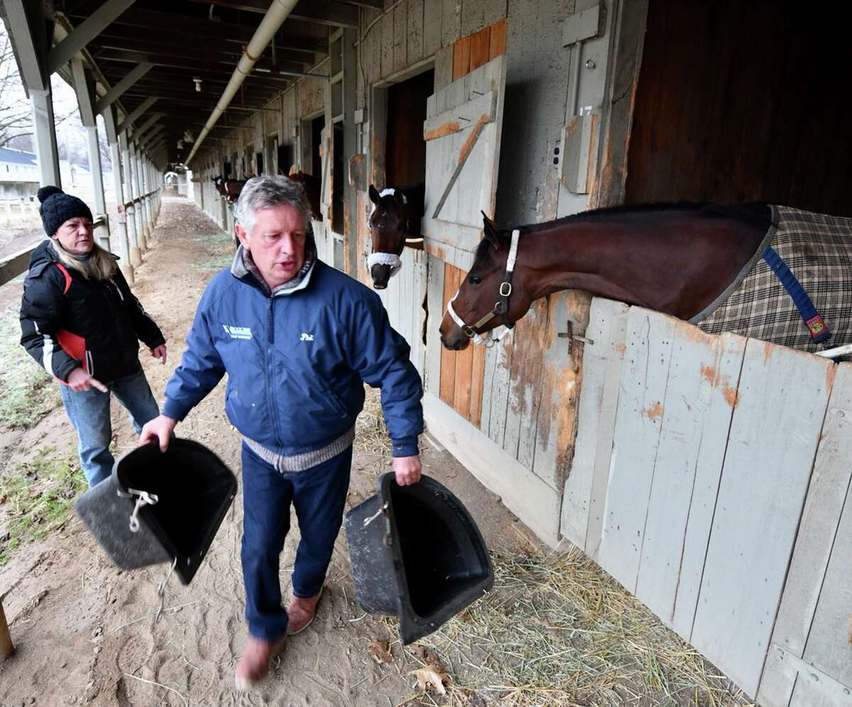 Oklahoma Training Center opened Monday morning but horses and trainers fell a morning chill that might make it difficult to picture the upcoming racing season at Saratoga Race Course.