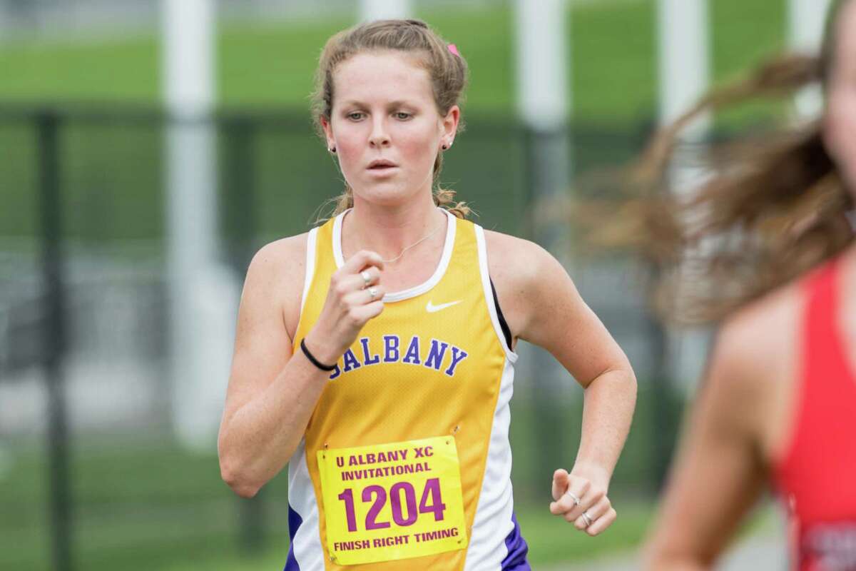Columbia High School graduate Colleen Maloney of the UAlbany women's track team. (Courtesy of UAlbany Athletics)