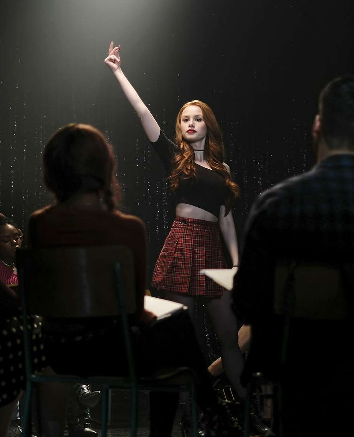 Madelaine Petsch as Cheryl in “Riverdale,” which has a musical episode Wednesday, April 18.