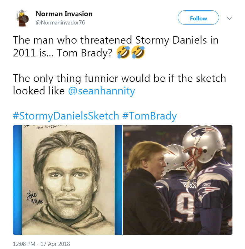 Stormy Daniels sketch: Man who threatened her looks like Tom Brady