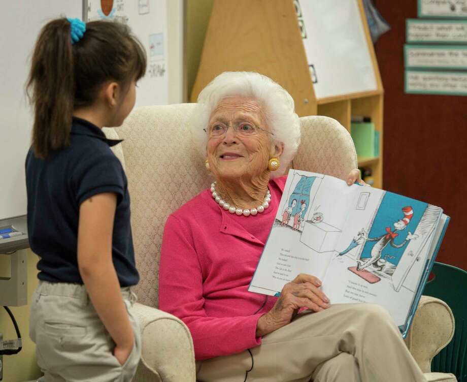 As first lady, Barbara Bush championed literacy. She launched a national literacy foundation soon after her husband's inauguration as president and remained passionately devoted to the cause. Photo: Barbara Bush Houston Literacy Foundation / Houston ISD