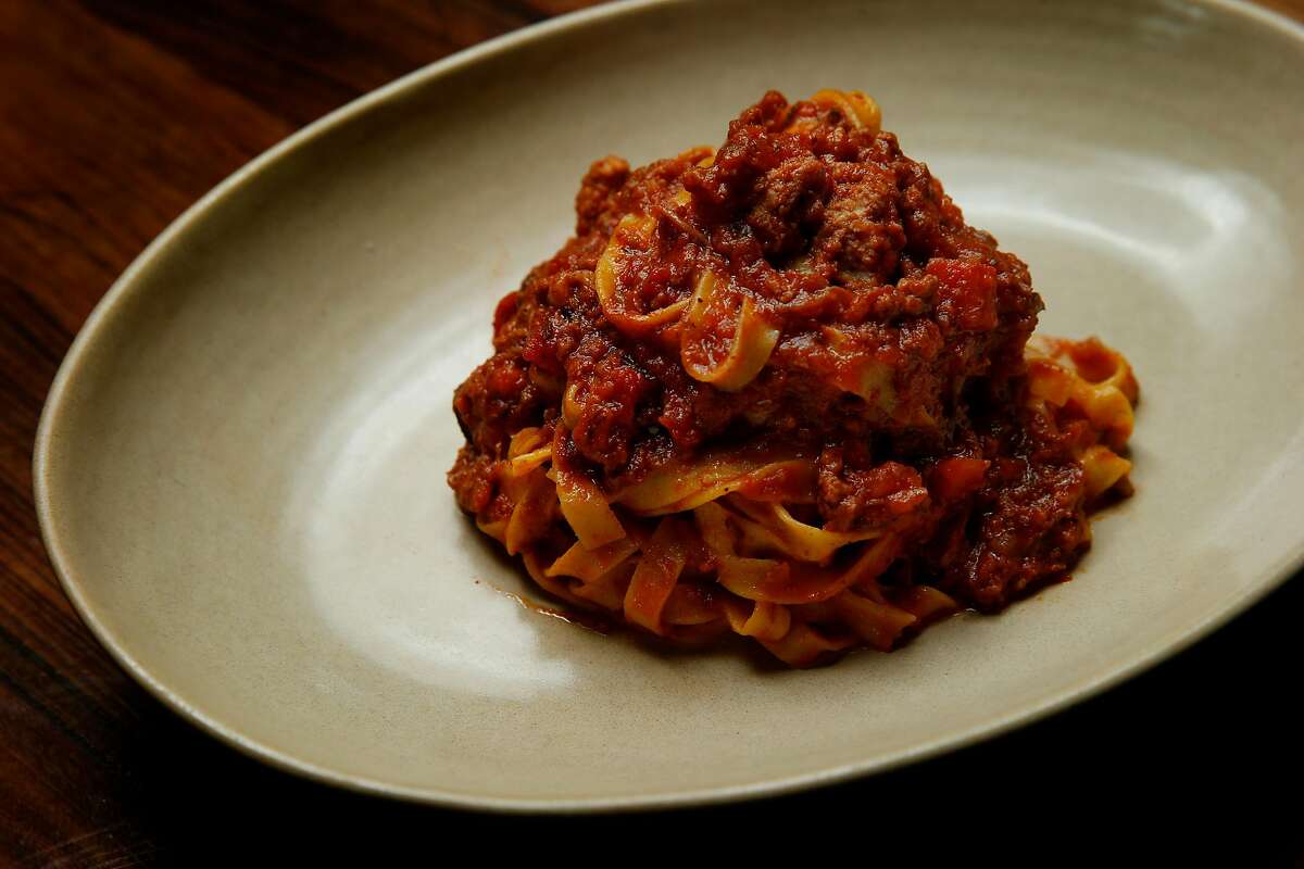 Tagliatelle Bolognese at Pasta Pop Up, Thursday, April 12, 2018, in San Francisco, Calif. The Italian restaurant is located at 550 Green Street.