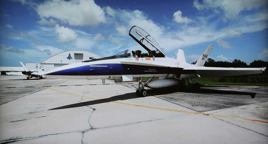 NASA held a news conference to unveil plans to conduct a series of supersonic technology research flights over the Galveston, Texas, area, in support of the agency's Commercial Supersonic Technology Project. The flights, which will take off from nearby Ellington Airport, will take place in November 2018, and feature a NASA F/A-18 aircraft performing a series of supersonic dive maneuvers off the coast.( NASA PHOTO ) Photo: Steve Gonzales, Houston Chronicle / Houston Chronicle / © 2018 Houston Chronicle