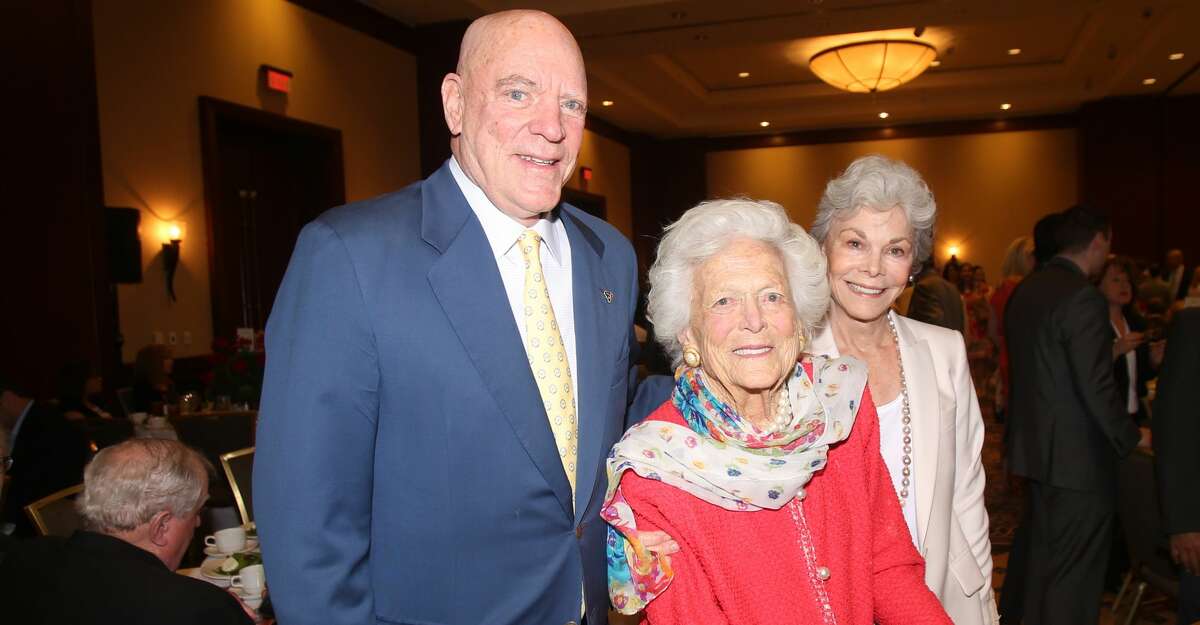 Robert NcNair, former first lady Barbara Bush, and Janice McNair at the "Brookwood Proud, Texas Proud" biennial benefit lunch.