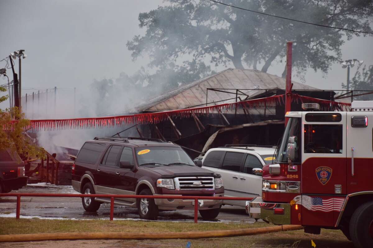A San Antonio business and two vehicles were destroyed in a fire in the 7900 block of Bandera Road on Wednesday, April 18, 2018.