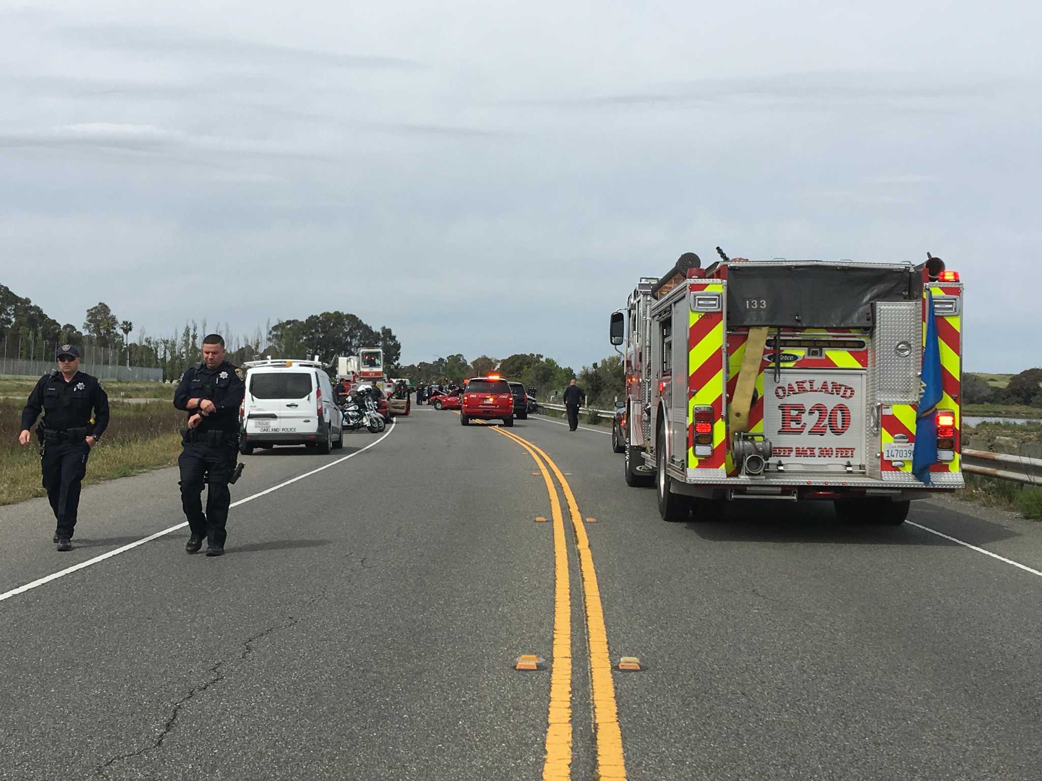 Multicar crash by Oakland airport leaves 1 person dead