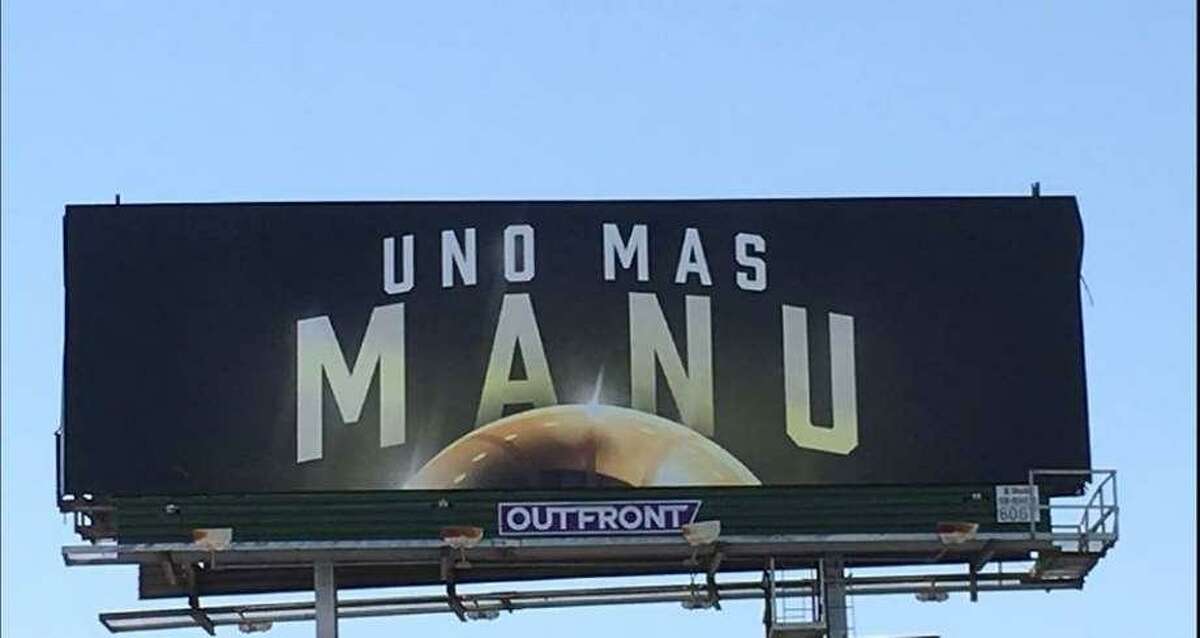A new billboard in San Antonio implores Manu Ginobili to play one more year.
