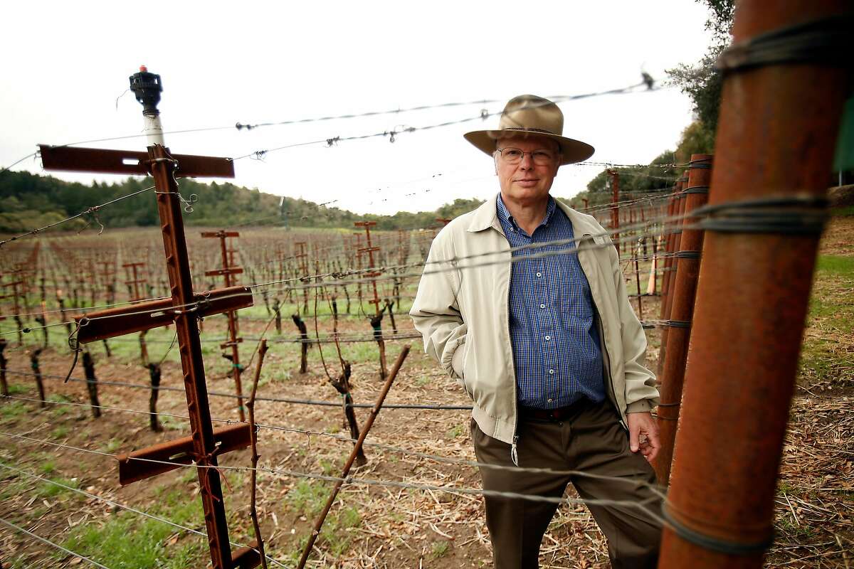 Winemaker David Heitz stands in the Grignolino plantings at Heitz Wine Cellars in St. Helena in 2014.