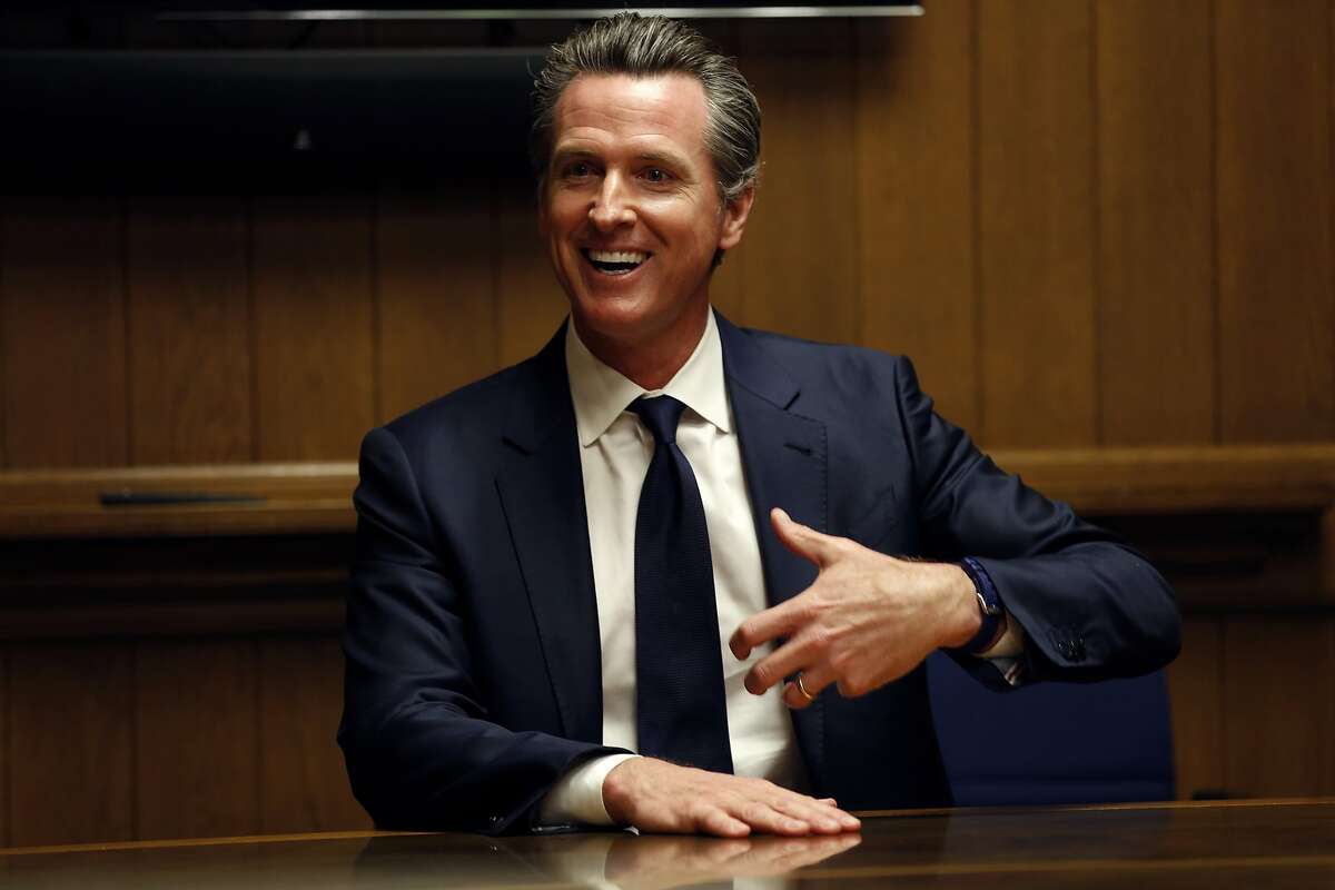 California Lt. Gov. Gavin Newsom is interviewed by the San Francisco Chronicle editorial board, Wednesday, April 18, 2018, in San Francisco, Calif.