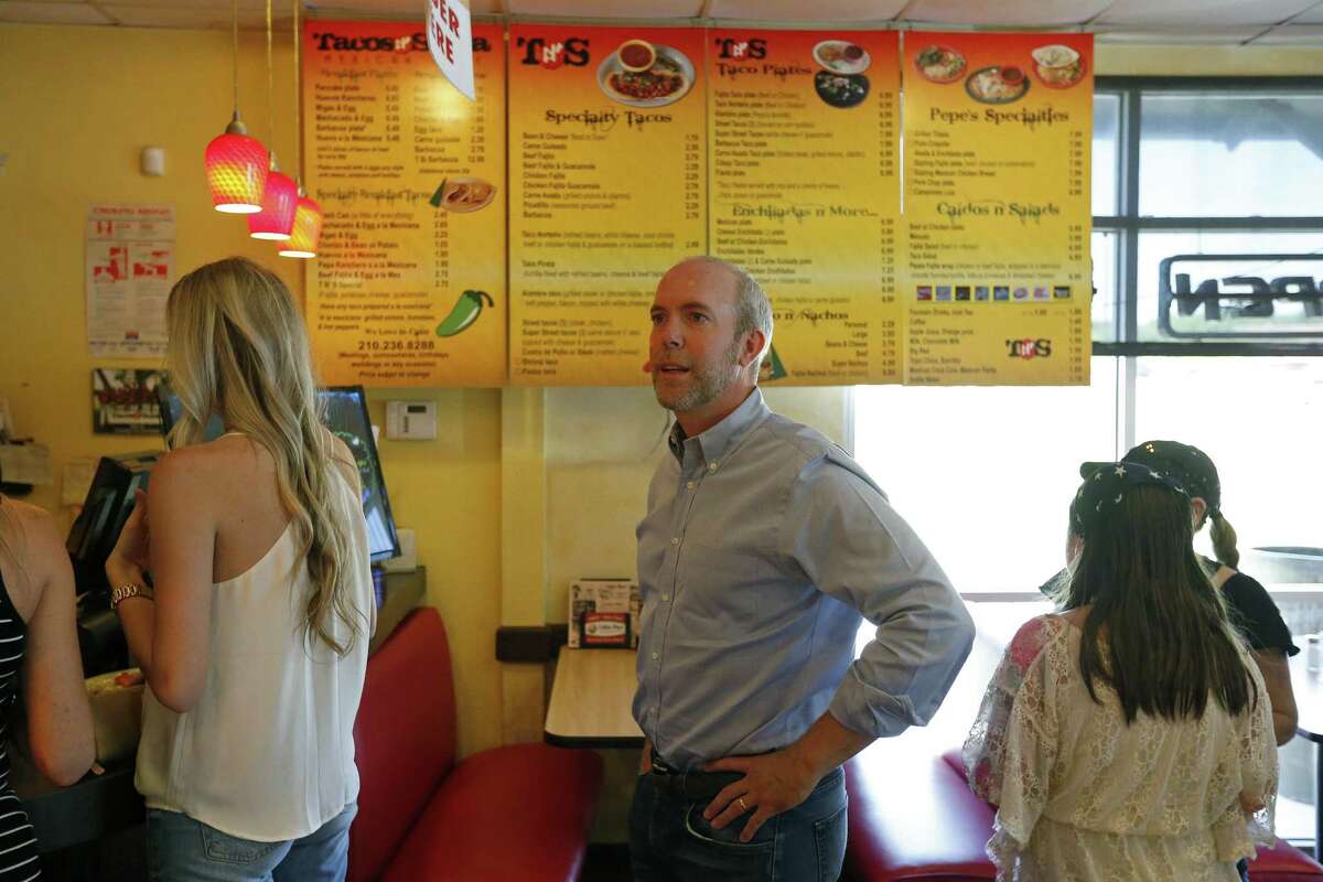Joseph Kopser waits to place his order, Monday, July 10, 2017 at Pepe's Tacos N' Salsa. Kopser is facing Mary Street Wilson in a Democratic primary runoff on May 22, 2018 for the 21st Congressional District. The seat is currently held by Republican U.S. Rep. Lamar Smith, who is not seeking re-election.