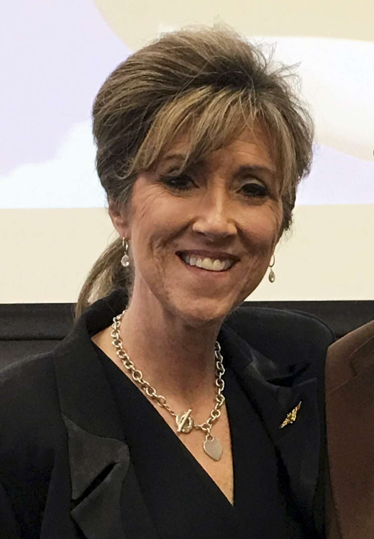 This March 20, 2017 photo provided by Kevin Garber at MidAmerica Nazarene University in Olathe, Kan., shows Tammie Jo Shults, one of the pilots of a Southwest Airlines twin-engine Boeing 737 bound from New York to Dallas that made an emergency landing at the Philadelphia International Airport after the aircraft blew one of its engines Tuesday, April 17, 2018. (Kevin Garber/MidAmerica Nazarene University via AP)