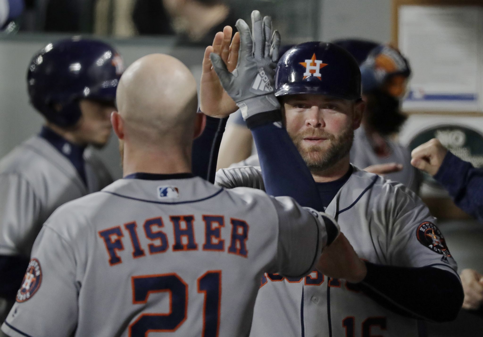 August 10, 2018: Houston Astros outfielder Derek Fisher (21) during a Major  League Baseball game between the Houston Astros and the Seattle Mariners on  1970s night at Minute Maid Park in Houston