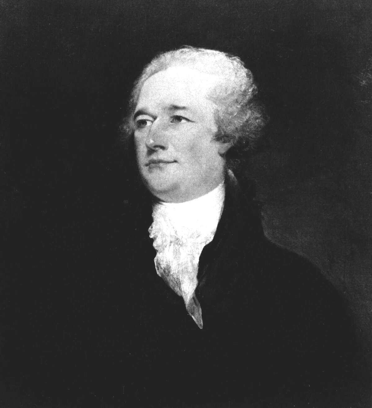 FILE. This is a monochrome copy of an oil painting of Alexander Hamilton by John Trumbull. Hamilton, the nation's first treasury secretary, is the subject of a new debate. (AP Photo/Courtesy New York Public Library)
