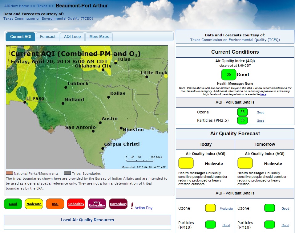 Beaumont area close to exceeding federal air quality standards