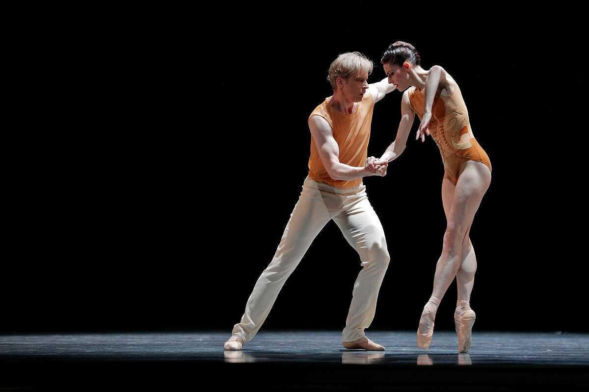 Dancers perform in Alonzo King's "The Collective Agreement," during a dress rehearsal for Program A of Unbound the New Works Festival at San Francisco Ballet in San Francisco, Calif., on Thursday, April 19, 2018. The work contains arrangements by choreographers Christopher Wheeler, Justin Peck, and Alonzo King.