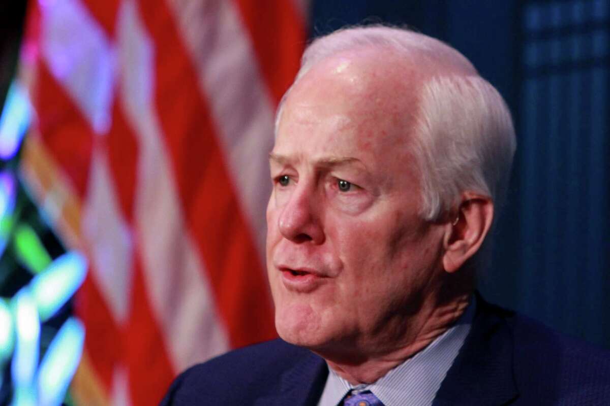 Sen. John Cornyn, a top Republican on the Senate Judiciary Committee spoke up for Texas judicial nominee Andrew Oldham Thurdsay. (For the Chronicle/Gary Fountain, April 20, 2018)