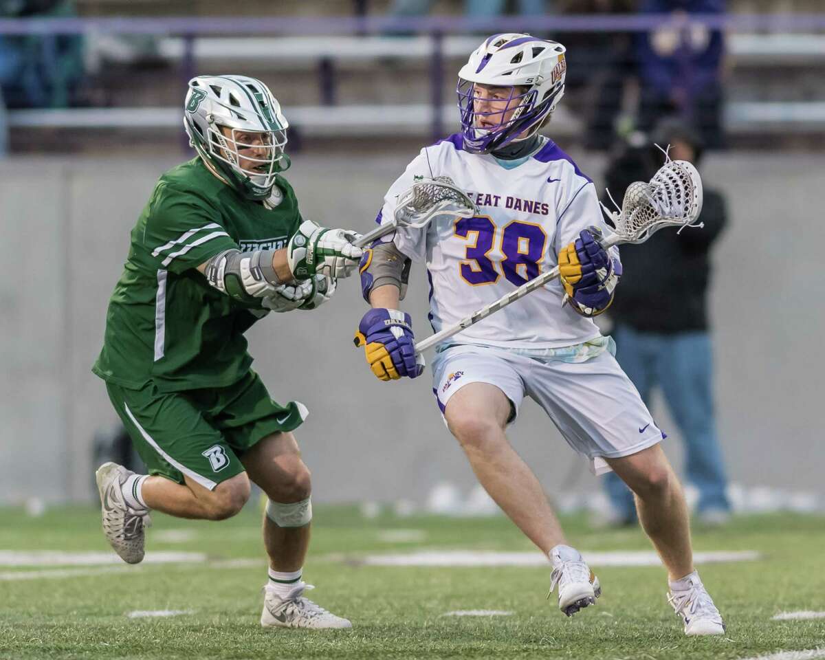 UAlbany lacrosse's Sean Eccles gives his best shot