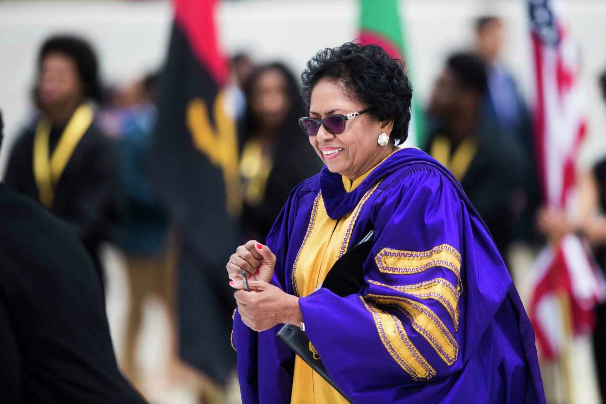 Dr. Ruth J. Simmons participates in the procession as part of her inauguration as President of Prairie View A&M University, Friday, April 20, 2018, in Prairie View.