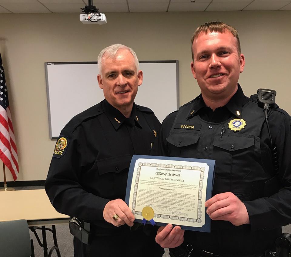 Greenwich police lieutenant honored for helping civilian in crisis