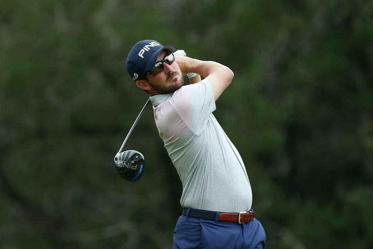 SAN ANTONIO, TX - APRIL 21: Andrew Landry plays his shot from the fifth tee during the third round of the Valero Texas Open at TPC San Antonio AT&T Oaks Course on April 19, 2018 in San Antonio, Texas.
