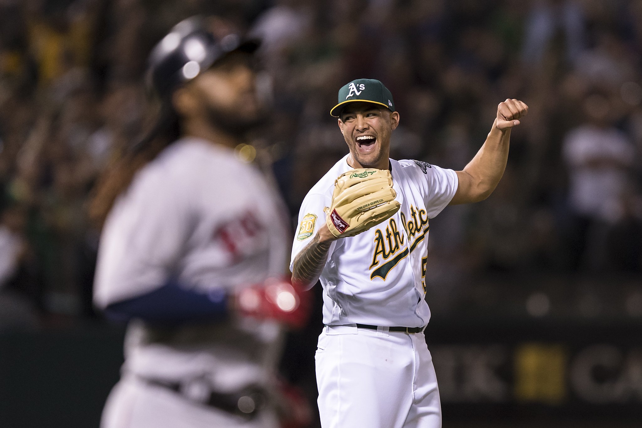 A's Sean Manaea puts the baseball world on notice with no-hitter against  the hot-hitting Red Sox - The Athletic