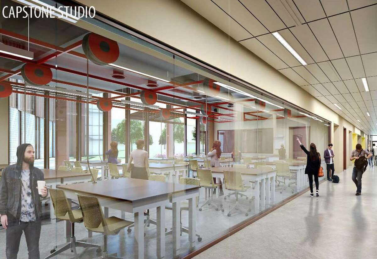 An artist’s rendering shows what a new instructional site in Katy will look like. Starting this fall, both the University of Houston-Victoria and the University of Houston will offer classes at the site, located near the intersection of Interstate 10 and the Grand Parkway.