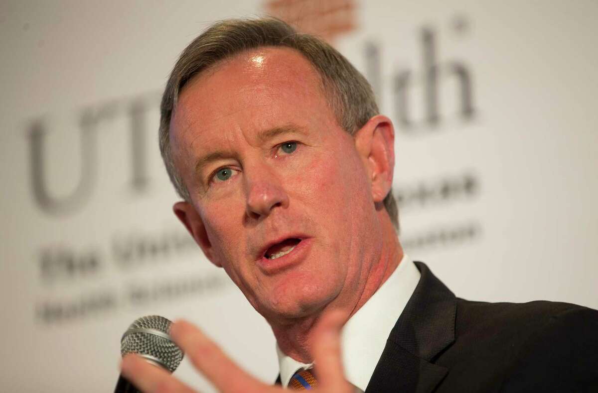 University of Texas System Chancellor William McRaven speaks during a press conference announcing plans by the Texas Medical Center, along with the Baylor College of Medicine, Texas A&M University, the University of Texas and M.D. Anderson Cancer Center, to build a research and innovation campus on land just south of S. Braeswood Blvd. and north of Old Spanish Trail, Monday, April 23, 2018, in Houston.