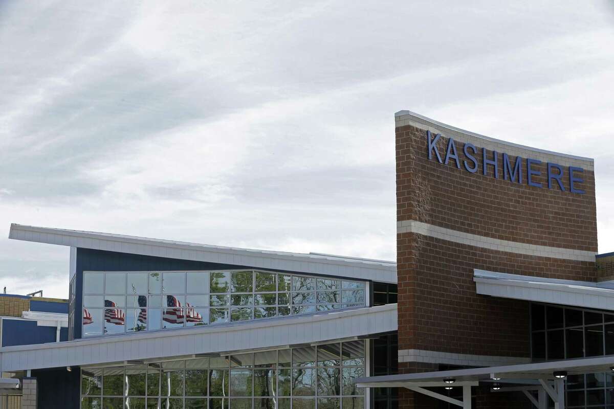 The new front entrance at Kashmere High School, 6900 Wileyvale Road, is shown Monday, Jan. 23, 2018, in Houston. The renovations were done as part of the Houston Independent School District?’s 2012 Bond Program. ( Melissa Phillip / Houston Chronicle )