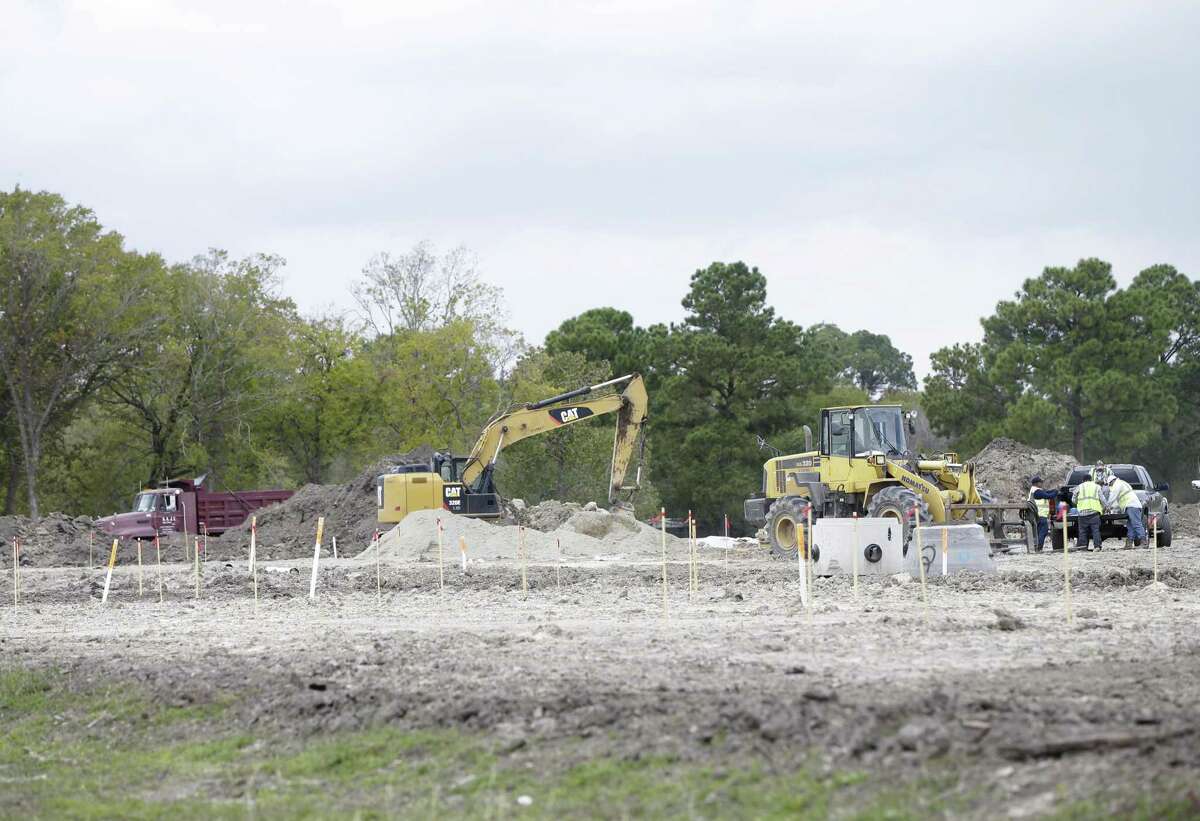 Construction is shown at the site of the of the former Pine Crest Golf Course in the 3000 block of Gessner Road in Houston, Texas on Oct. 31, 2017. Scottsdale, Ariz.-based Meritage Homes announced last May that it planned to build hundreds of single-family homes on the site at Clay and Gessner in a master-planned community to be called Spring Brook Village. The finished project is expected to include some 800 houses.