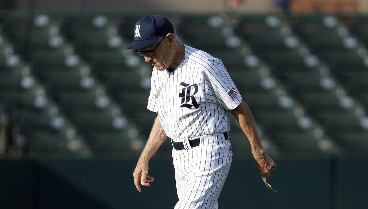 Rice Owls head coach Wayne Graham walks back to the dugout before the start of a college baseball game at Reckling Park, Tuesday, May 16, 2017, in Houston. ( Karen Warren / Houston Chronicle )