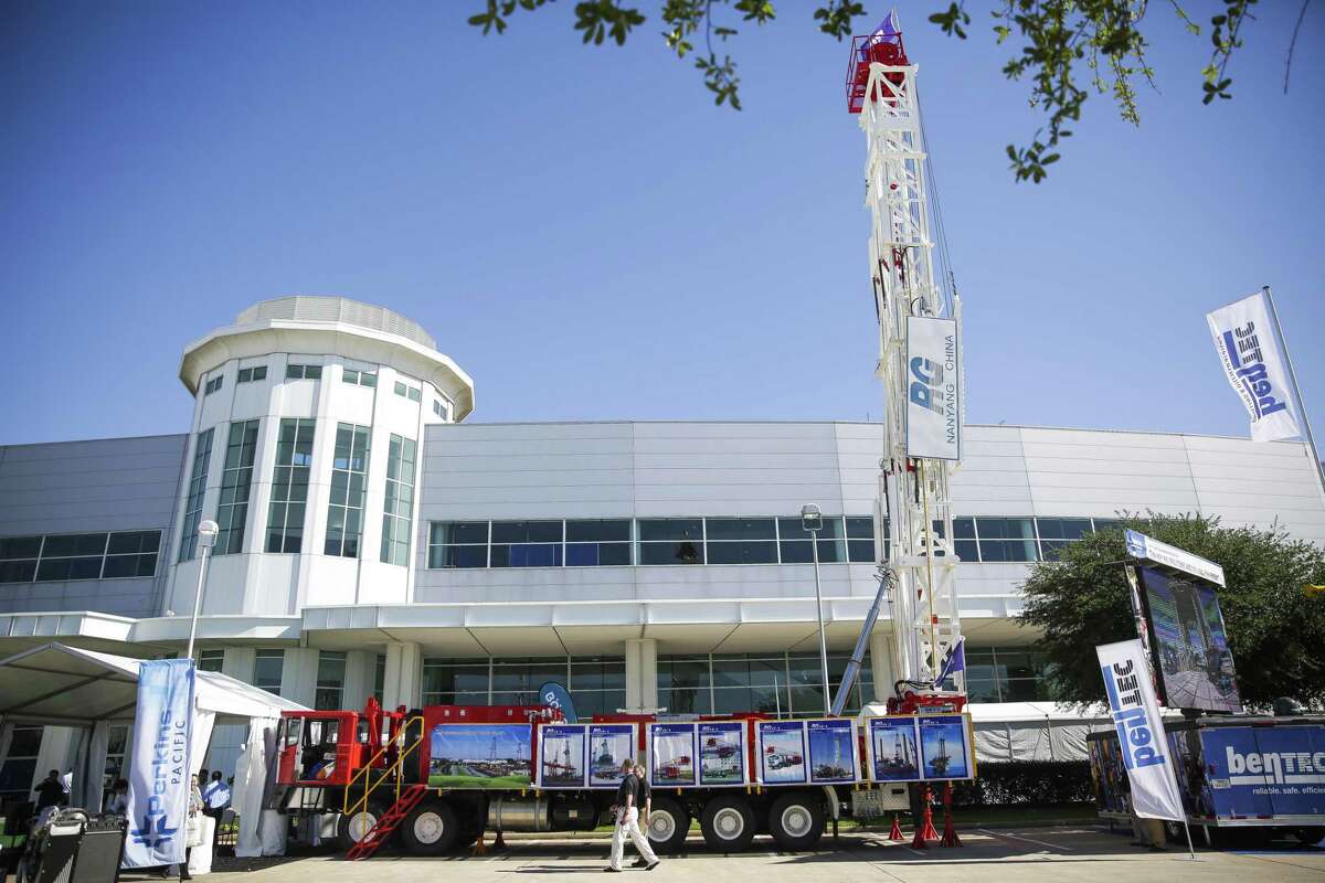 An RG mobile drilling rig made an OTC appearance last year at NRG Park. The Offshore Technology Conference is marking its 50th anniversary this year. The inaugural 1969 OTC took place in downtown Houston at the new Albert Thomas Convention and Exhibit Center — now Bayou Place