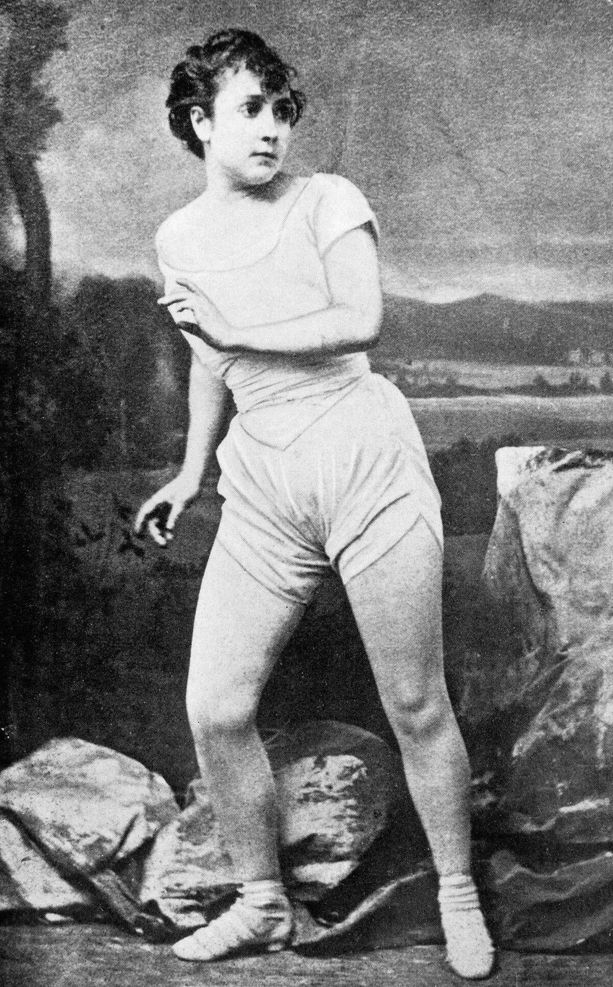 犹太裔美国女演员Adah Isaacs Menken(1835 - 1868)，她最著名的角色是鞑靼马泽帕，大约在1862年。(图片来源:赫尔顿档案馆/盖蒂图片社)