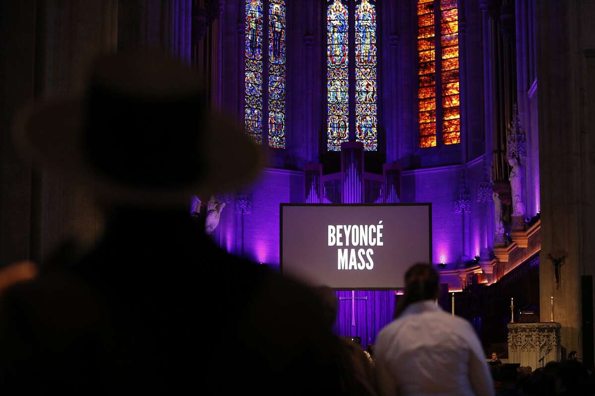 Congregants gathered at Grace Cathedral to celebrate the Beyonce Mass on Wednesday, April 25, 2017 in San Francisco, Calif.
