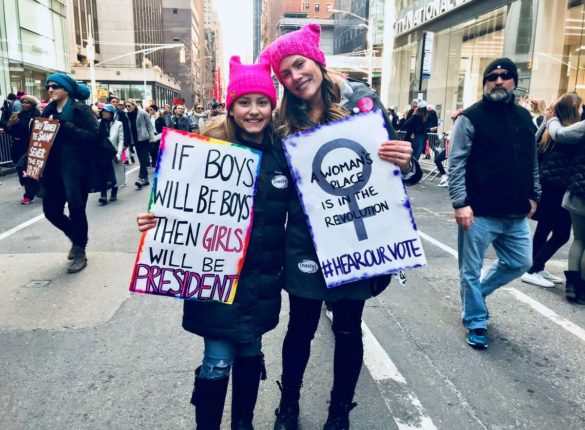 Fairfield resident Terrah Chapin Mulligan marched in New York with her daughter Emma for the 2018 Women's March.