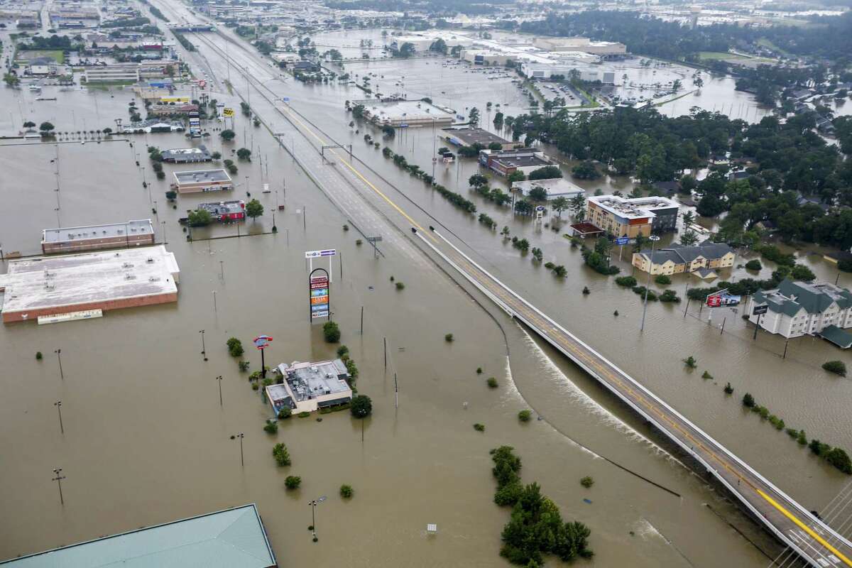 Floodwaters from Tropical Storm Harvey cover I-69 on Tuesday, Aug. 29, 2017, in Humble. ( Brett Coomer / Houston Chronicle )