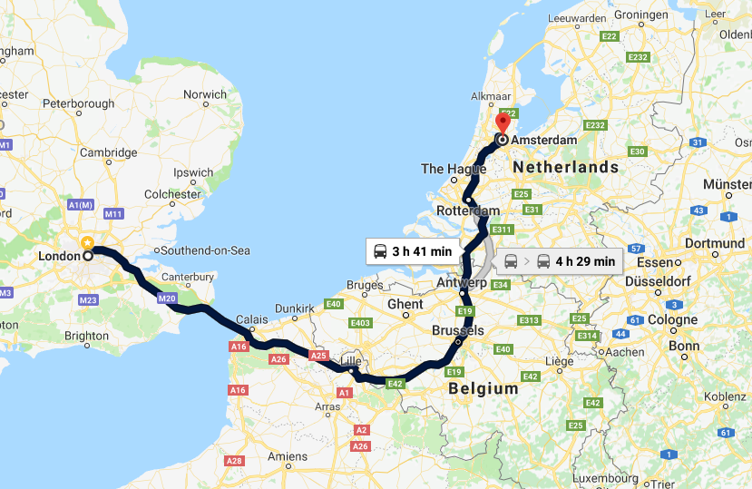 London Amsterdam by rail in less than 4 hours