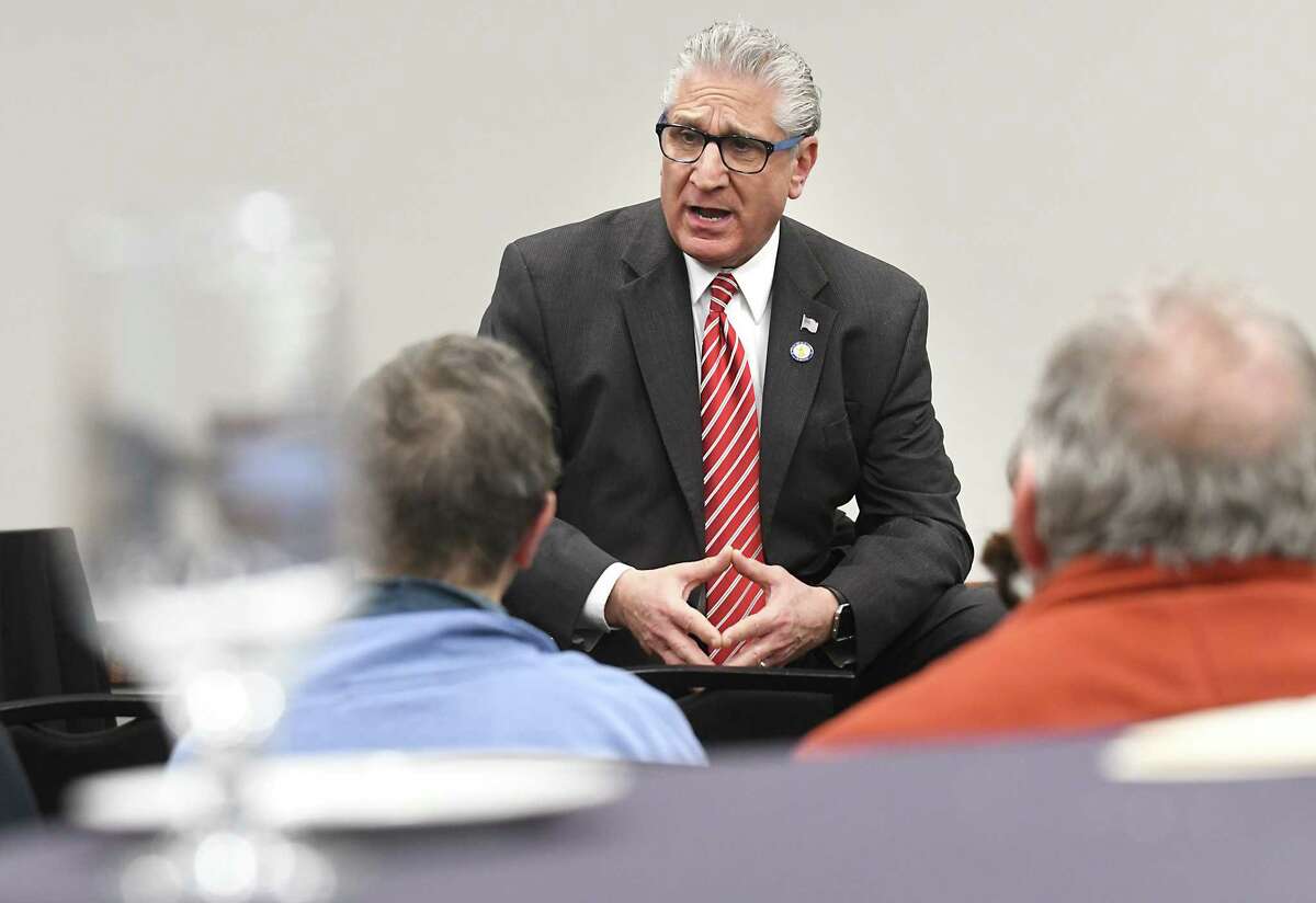 Saratoga and Schenectady county Republican Sen. Jim Tedisco is sponsoring with Long Island's Carl Marcellino to disallow the use of statewide student exam results in teacher performance reviews. (Lori Van Buren/Times Union)