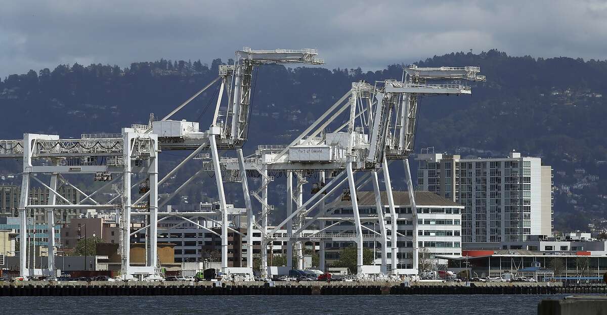 A view of the Howard terminal area of the Port of Oakland on Thursday, April 12, 2018, in Oakland, Calif. (AP Photo/Ben Margot)