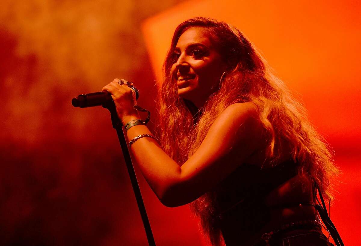 Singer Alina Baraz performs onstage during the Tropicalia Music and Taco Festival at Queen Mary Events Park on November 11, 2017 in Long Beach, California.