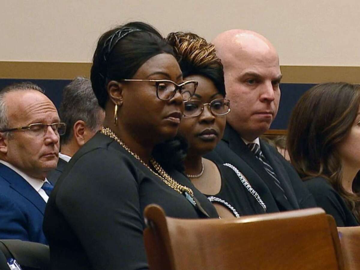 Lynnette Hardaway and Rochelle Richardson, who produce videos under the name "Diamond & Silk," wait to testify in front of a House Judiciary Committee hearing in Washington, April 26, 2018. (Photo via ABC News)
