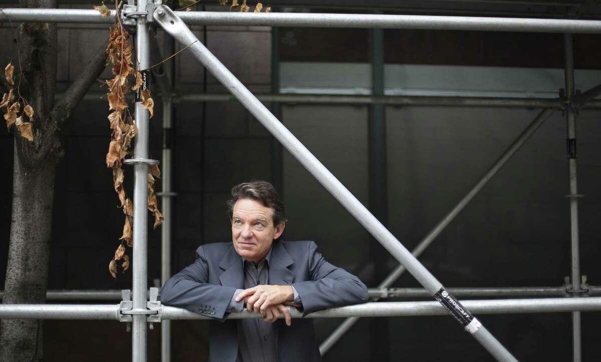 Lawrence Wright is seen behind his publisher’s office in Toronto.