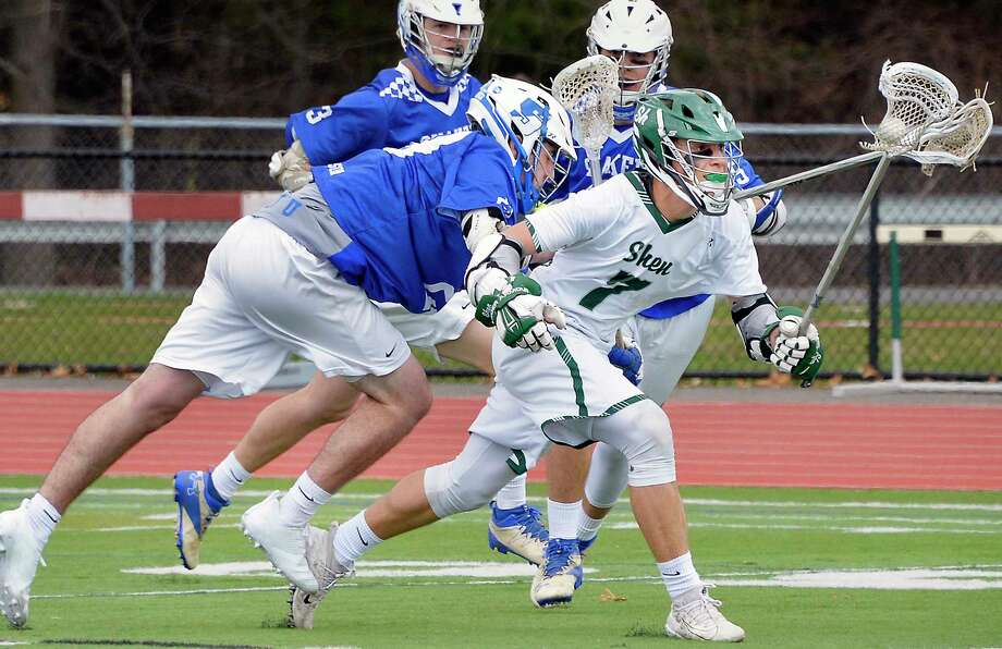 Shenendehowa's #7 Eric Makhatadze makes his move toward the goal during Saturday's game against Shaker High April 28, 2018 in Clifton Park, NY. (John Carl D'Annibale/Times Union) Photo: John Carl D'Annibale / 40043588A