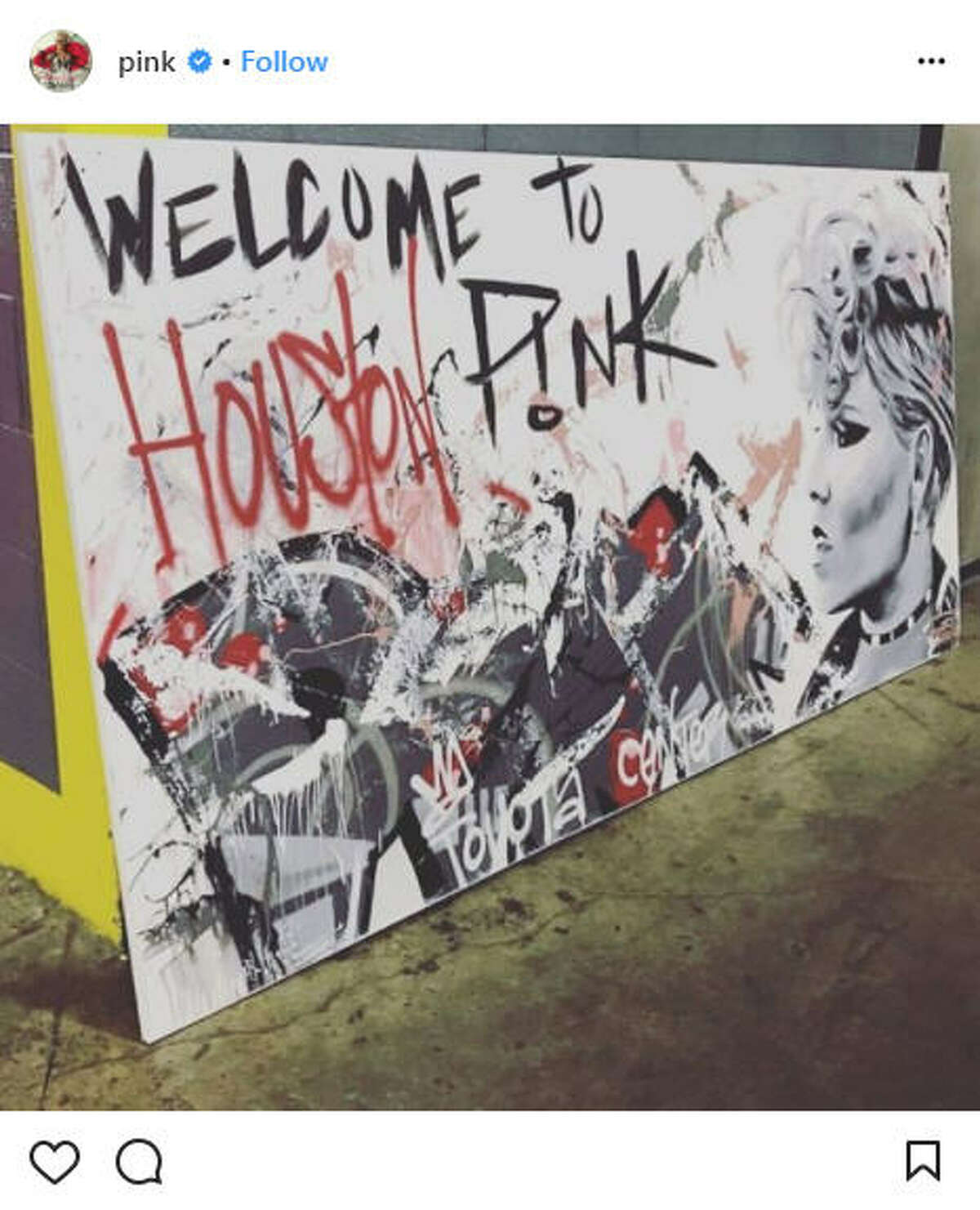 "Thank you Houston for an incredible night and @frankycardona for amazing art." Source: Instagram