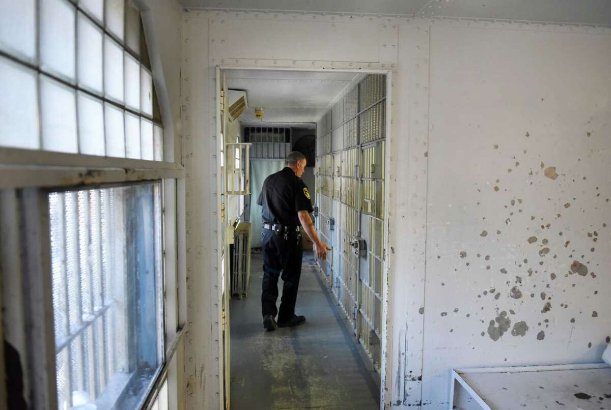 Greene County Jail Superintendent Mike Spitz looks over the third floor jail cells on Tuesday, April 24, 2018, in Catskill, N.Y. Sheriff Gregory Seeley shut down his jail late last week, sending all of his prisoners to neighboring county jail because of the decaying state of the structure. The sheriff and Greene County are at odds over details of a new jail. (Will Waldron/Times Union)