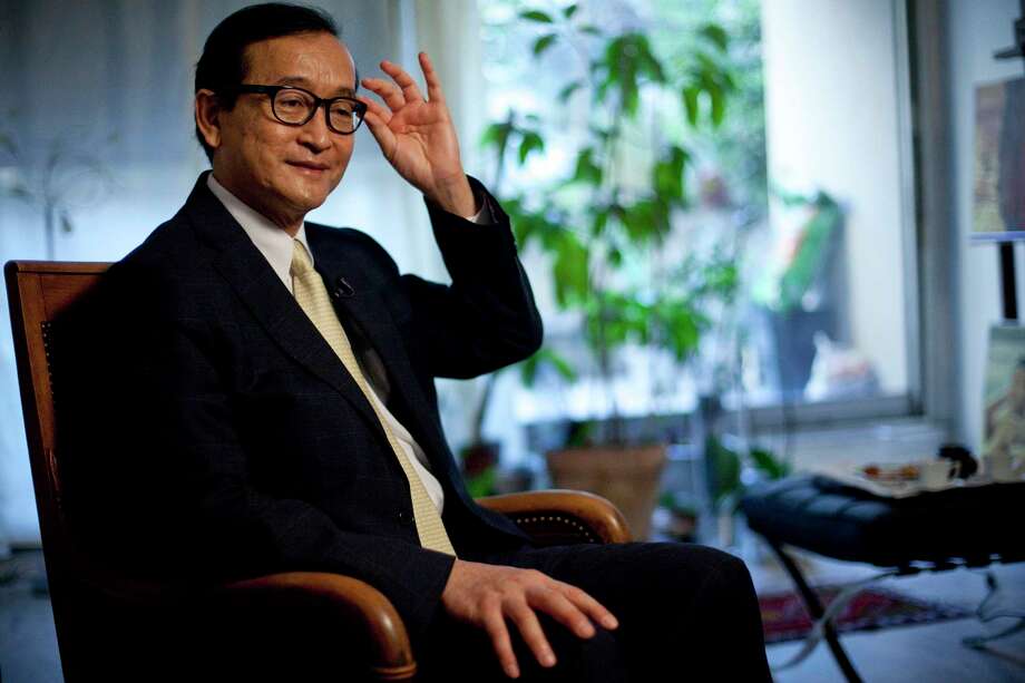 Sam Rainsy, leader of Cambodia's main opposition political party, during an interview in Paris on Feb. 2, 2012. Photo: Balint Porneczi/Bloomberg / Bloomberg