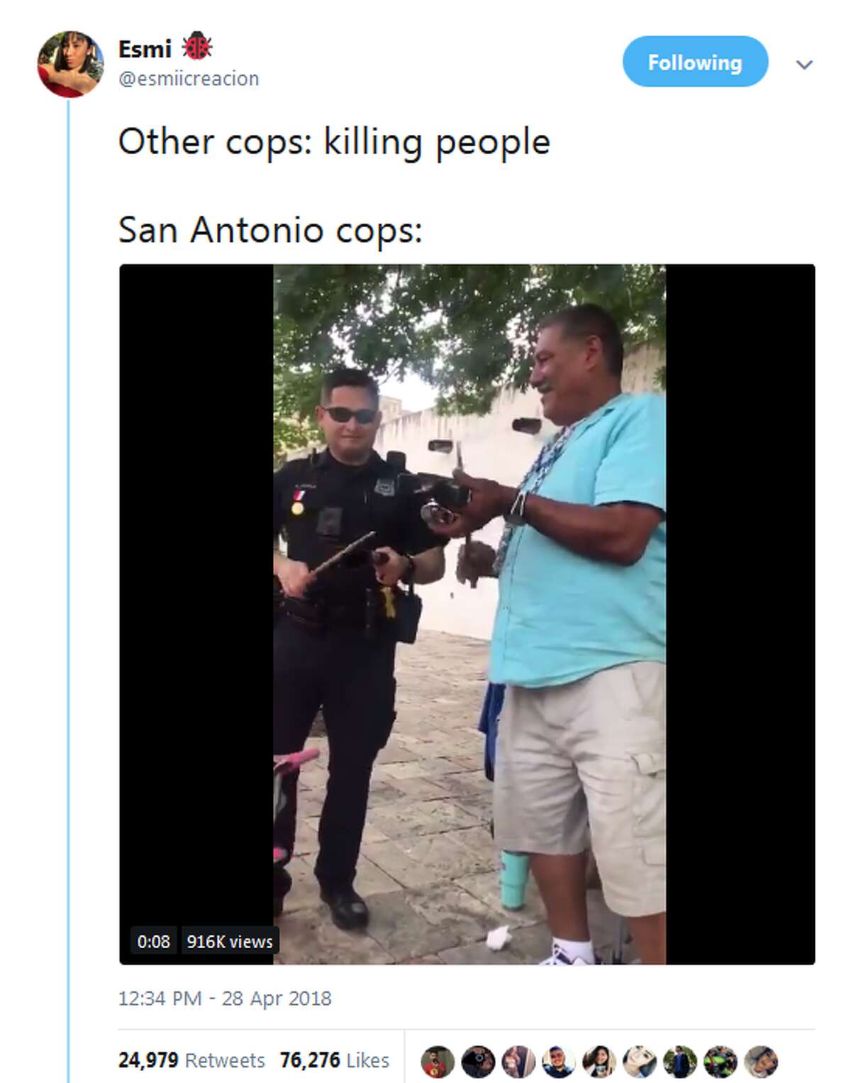 When San Antonio needed more cowbell This cop delivered. See the video here.