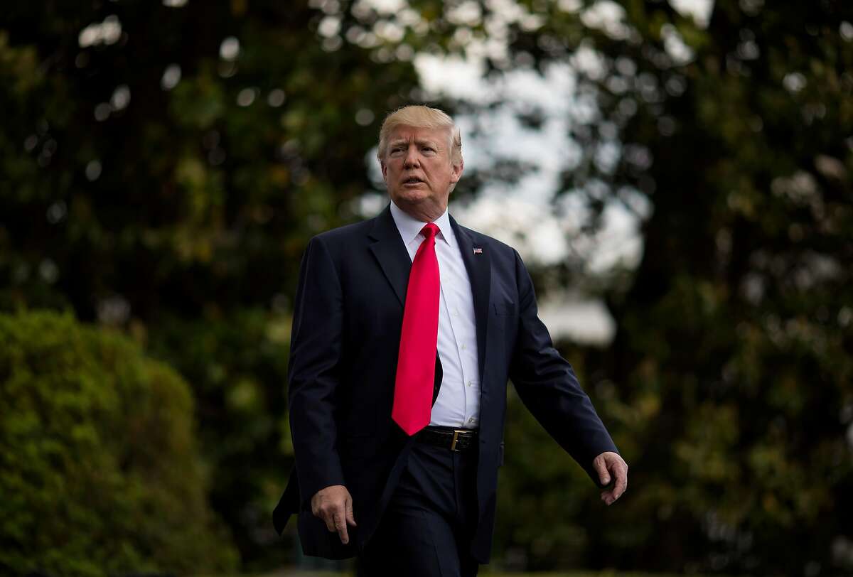 President Donald Trump departs the White House in Washington, en route to a rally in Michigan, April 28, 2018. Trump on May 1 said it was �disgraceful� that questions the special counsel would like to ask him were publicly disclosed, and he incorrectly noted that there were no questions about collusion. The president also said collusion was a �phony� crime. (Eric Thayer/The New York Times)